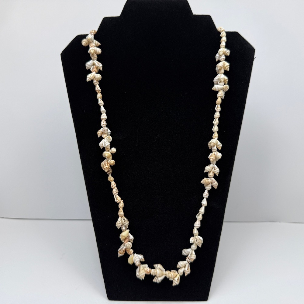 Long Cluster Seashell Beaded Necklace Beach Coastal Boho Fashion Jewelry 17 in L